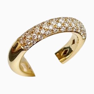 Band Ring in Yellow Gold and Diamonds