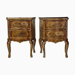 Small Italian Lacquered Commodes, 19th-Century, Set of 2