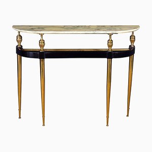 Mid-Century Oval Shaped Gilt Bronze Console Table by Paolo Buffa, Italy, 1950s