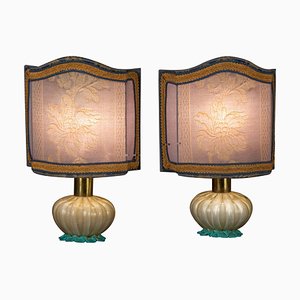 Lampes de Bureau en Verre de Murano de Barovier, 1940, Set de 2