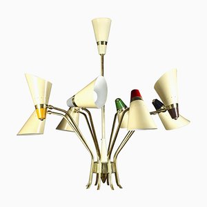 Lampadario Mid-Century multicolore di Stilnovo, 1958