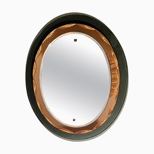 Oval Shaped Mirror in the style of Max Ingrand for Fontana Arte, 1960s