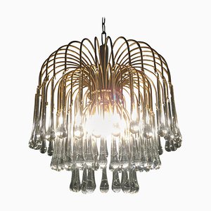 Lámpara de araña de cristal de Murano, años 60