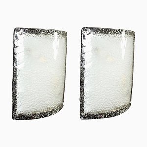 Large Murano Glass Sconces or Wall Lights from Vistosi, 1970, Set of 2