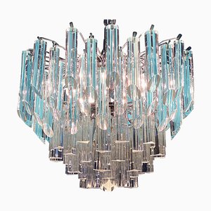 Modern Multitier Crystal Prism Murano Glass Chandelier, 1970