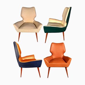 Set of Mid-Century Modern Armchairs in the Style of Gio Ponti, 1950s
