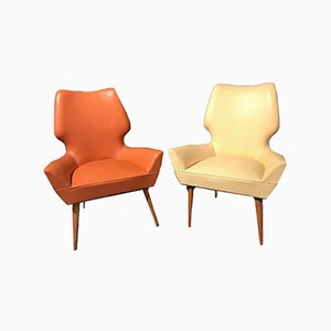 Mid-Century Modern Stühle im Stil von Gio Ponti, 1950er, 2er Set