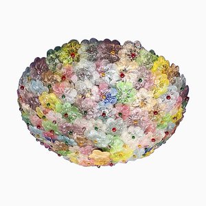 Lámpara de techo Flower Basket multicolor de cristal de Murano