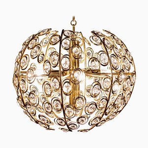 Lampadario Golden Globe in cristallo di Gaetano Sciolari, anni '60