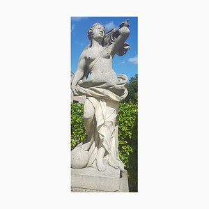 Escultura de jardín italiana de piedra caliza de Aria a Roman Goddess, años 60
