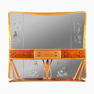 Italian Art Deco Console Table with Mirror by Osvaldo Borsani, 1940s