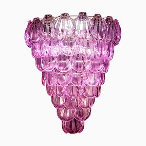 Pink Shell Murano Glass Chandelier, 1980s