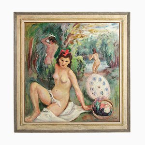 Pintura postimpresionista, Fioravante Seibezzi, The Bathing Nymphs, años 40