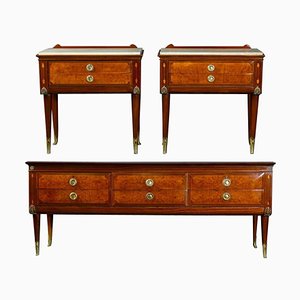 Mid-Century Bedroom Set with Two Nightstands and Dresser by Pierluigi Colli, Set of 3