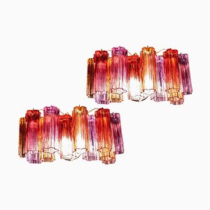 Mid-Century Colored Murano Glass Sconces by Toni Zuccheri for Venini, Set of 2