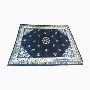 Antiker blauer chinesischer Peking Teppich, 1920er