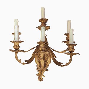 Französische Louis XV Stil Ormolu Wandlampen mit Sechs Leuchten, 2er Set