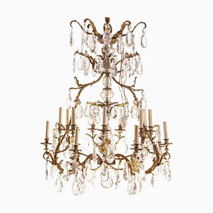 French Gilt Bronze and Cut-Glass 14-Light Chandelier, 19th Century