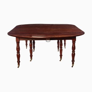 French 18th Century Mahogany Extending Drop-Leaf Dining Table