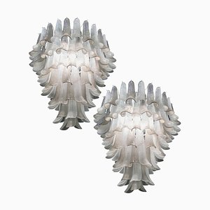 Lampadari grandi in vetro di Murano, set di 2