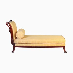 Chaise longue italiana de caoba con cuello de cisne, década de 1820