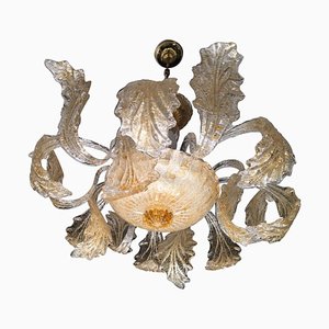 Lampadario Royal dorato di Barovier & Toso, anni '80