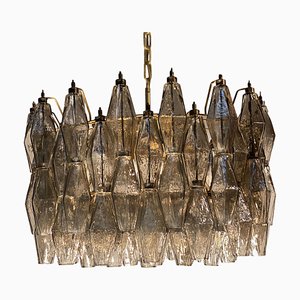 Lampadario Poliedri in vetro di Murano grigio