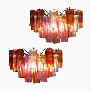 Mehrfarbige Wandleuchten aus Muranoglas, 2er Set