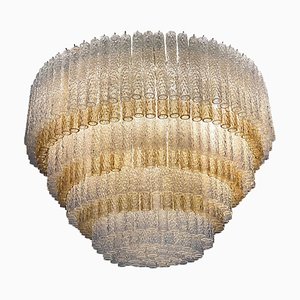 Lámpara de araña italiana de cristal de Murano de Aureliano Toso