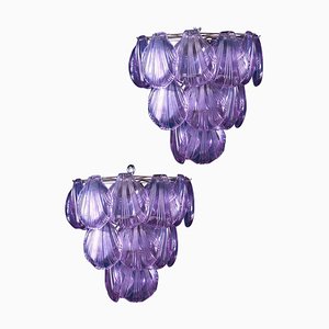 Lámparas de araña de cristal de Murano, década de 2000. Juego de 2