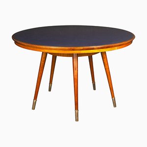 Mesa de centro o de comedor Mid-Century con tablero azul al estilo de Gio Ponti