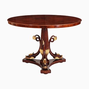 Italienischer Mahagoni und vergoldeter Tisch, 1830er