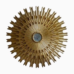 Grand Miroir Sunburst Doré, Espagne, 1950s