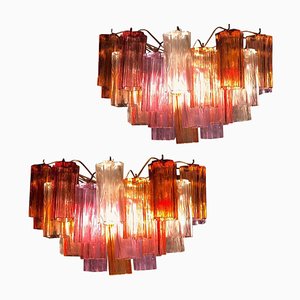 Multicolored Murano Glass Sconces in the Style of Venini, Set of 2