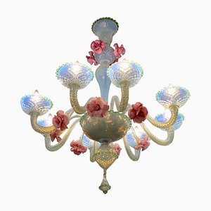 Iridescent Murano Glass Chandelier, Venice, 1960s