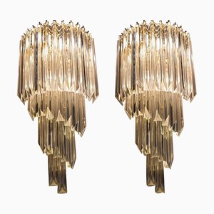 Crystal Prism Wall Sconces, 1980s, Set of 2