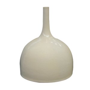 French White Ceramic Vase by Rene Devie, 1972
