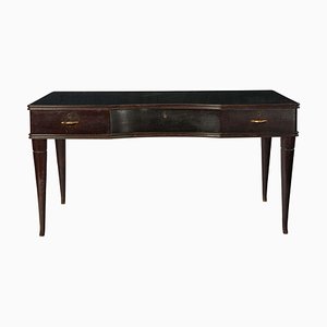 Mid-Century Italian Writing Table in Lacquered Wood with 3 Drawers
