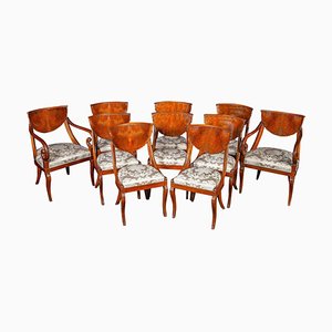 Italian Dining Chairs with Armchairs, 1790s, Set of 10