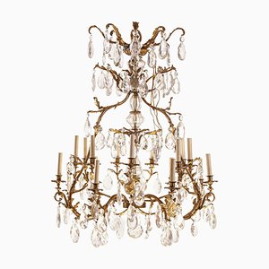 French Gilt Bronze and Cut Glass 14-Light Chandelier, 19th Century