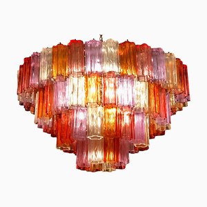 Lámpara de araña Tronchi Mid-Century de cristal de Murano multicolor