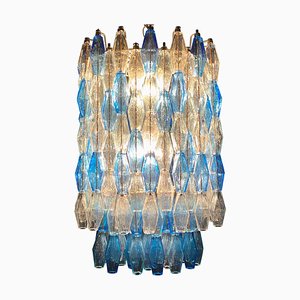 Monumental Murano Glass Sapphire Colored Poliedri Chandelier