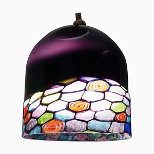 Lámpara colgante italiana con domo de vidrio de Leucos, años 60