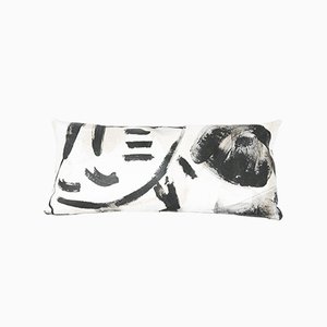 Black Two Hue Painted Rectangle Pillow by Fort Makers