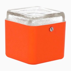 Lámpara Cube naranja de Lamperti Robbiate, Italy, años 70