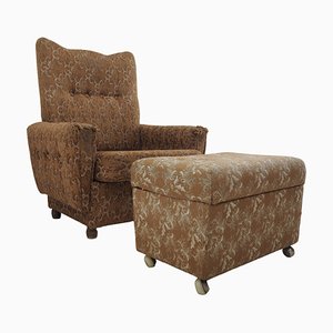 Fauteuil avec Repose-Pieds, 1960s, Set de 2