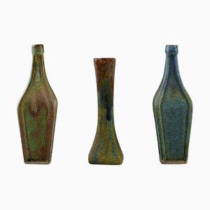 Belgian Miniature Vases in Glazed Ceramic, Mid-20th Century, Set of 3