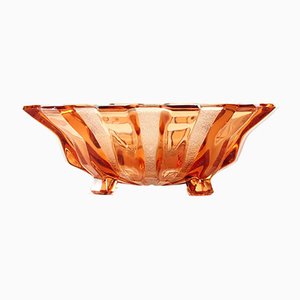 Pink Glass Bowl from Hermanova Hut, Czechoslovakia, 1950s