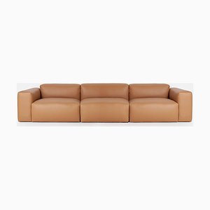 Deep Pu Leather Sofa 3-Seater Sofa from Porventura