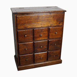 Antique French Oak Apothecary Cabinet, Early 20th Century